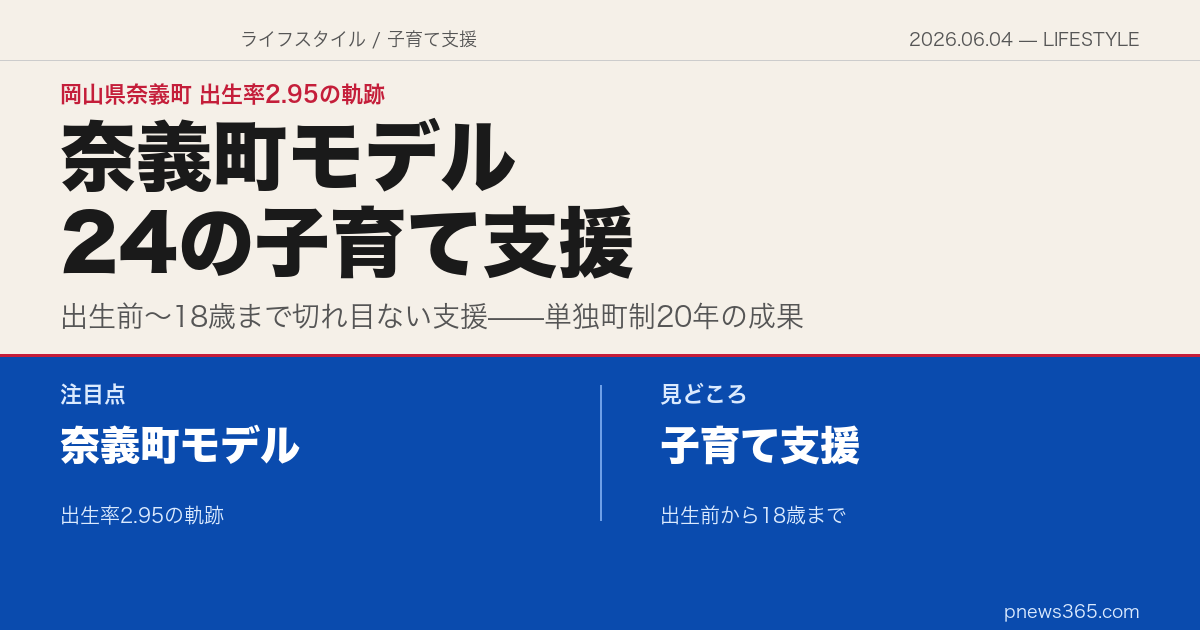 【奈義町モデル】合計特殊出生率2.95——合併しない選択から生まれた「出生前〜18歳まで」切れ目ない子育て支援